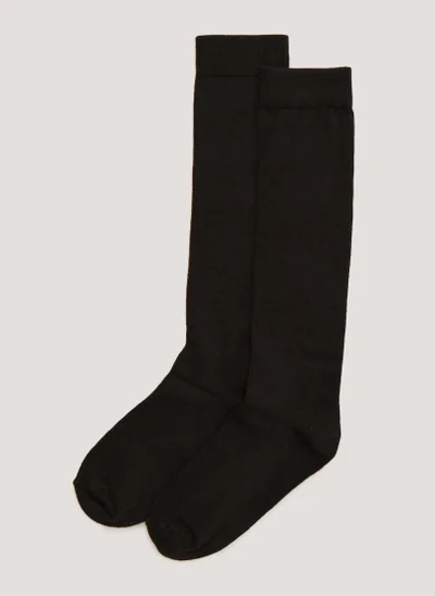 Matalan 2 Pack Black Knee Socks
