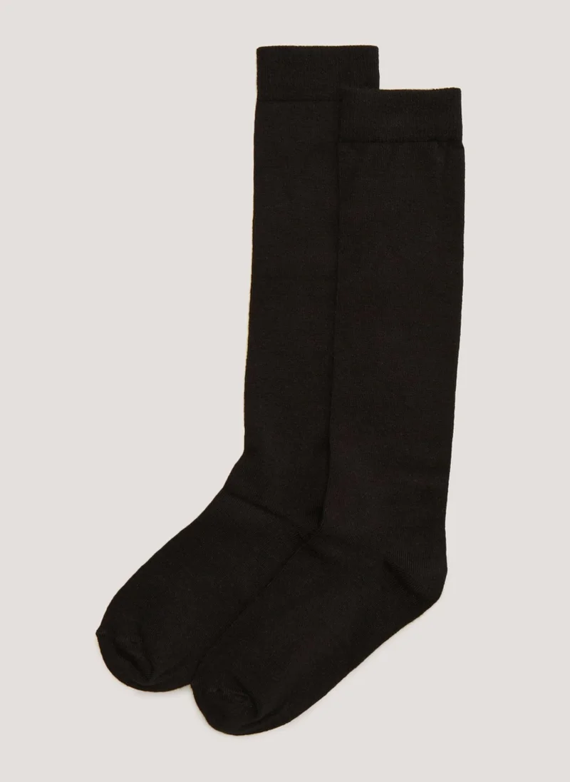 Matalan 2 Pack Black Knee Socks