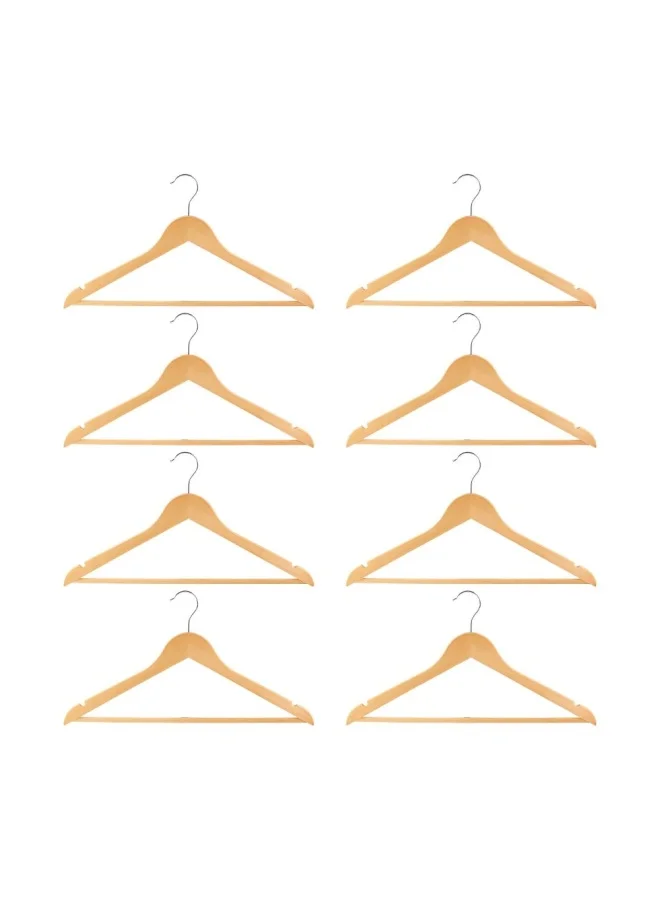 DANUBE HOME Magnus Set Of 8 Wood Hanger Natural 44.5X23X1.2Cm