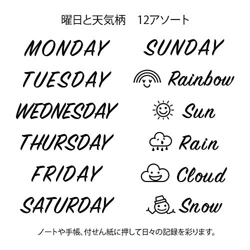 Midori 35375006 Rotating Stamp, Day and Weather Pattern - Image 3