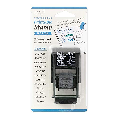Midori 35375006 Rotating Stamp, Day and Weather Pattern - Image 1