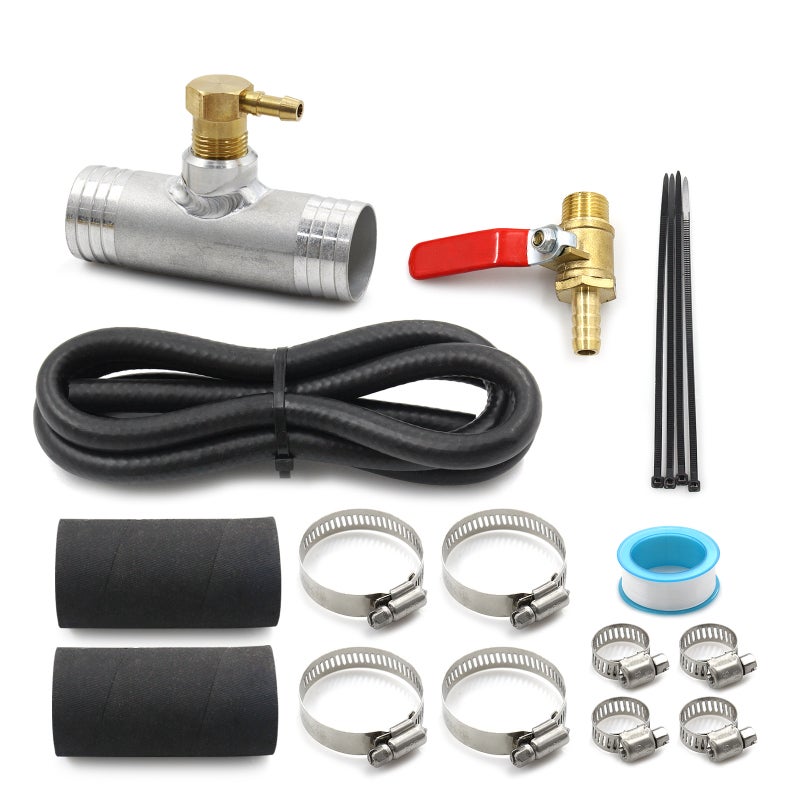 Diesel Installation Kit 1 3/4In Black - Valve Shut Off To Avoid Fuel Overflow, Complete Accessories Hoses Clamps, Consistent Gravity Fuel Feed for Dodge Diesel Trucks With 3/8-Inch Female Pipe Thread - Image 1