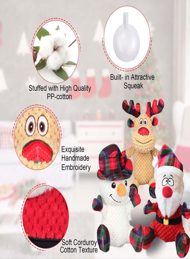 Wonfly Dog Squeaker Toys, Plush Dog Toy with Squeaker, Cotton Material, Daily Entertainment & Relieve Anxiety, Chew Toy for Dogs, Not Water Resistant (Large, Christmas) - Image 5
