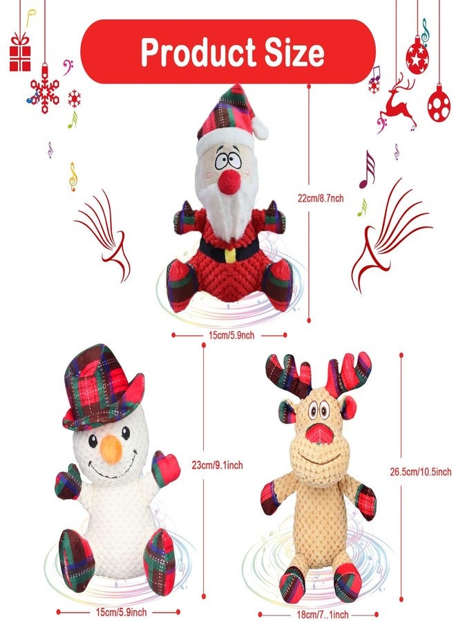 Wonfly Dog Squeaker Toys, Plush Dog Toy with Squeaker, Cotton Material, Daily Entertainment & Relieve Anxiety, Chew Toy for Dogs, Not Water Resistant (Large, Christmas) - Image 3