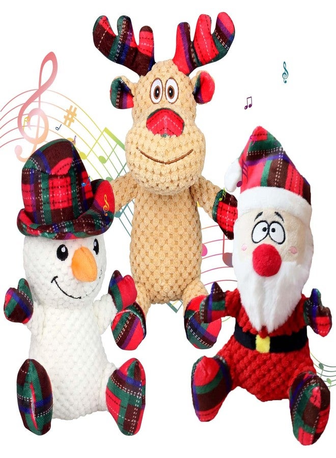 Wonfly Dog Squeaker Toys, Plush Dog Toy with Squeaker, Cotton Material, Daily Entertainment & Relieve Anxiety, Chew Toy for Dogs, Not Water Resistant (Large, Christmas) - Image 1