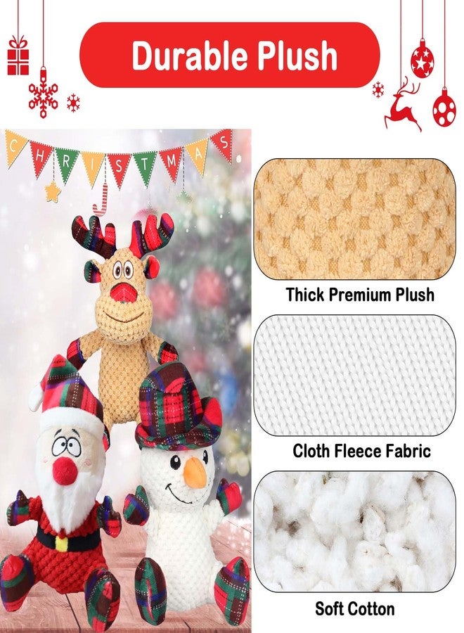 Wonfly Dog Squeaker Toys, Plush Dog Toy with Squeaker, Cotton Material, Daily Entertainment & Relieve Anxiety, Chew Toy for Dogs, Not Water Resistant (Large, Christmas) - Image 4