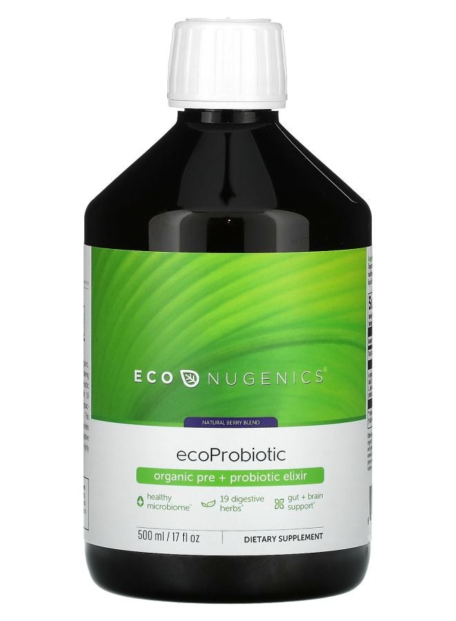 EcoNugenics EcoProbiotic Organic Pre + Probiotic Elixir Natural Berry 17 fl oz (500 ml)
