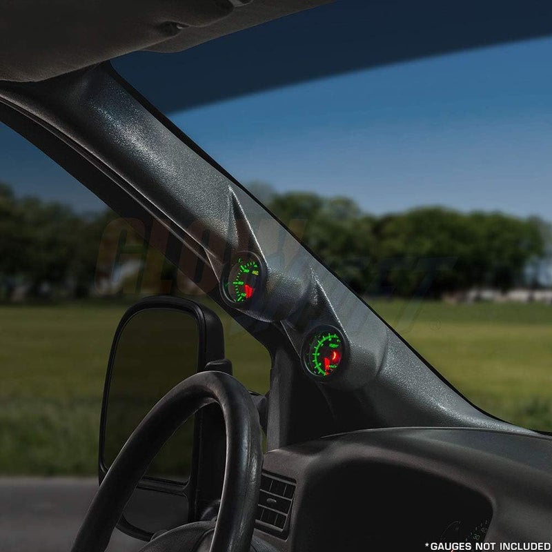 GlowShift Gray Full Size Dual Pillar Gauge Pod for Ford Super Duty F-250 F-350 (1999-2007) - Image 3