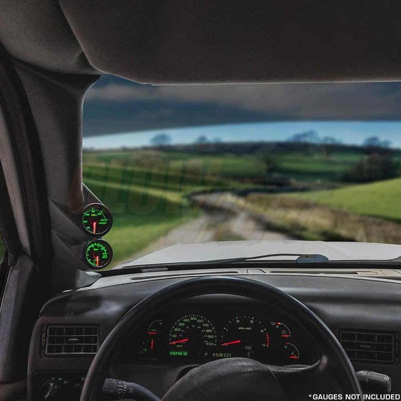 GlowShift Gray Full Size Dual Pillar Gauge Pod for Ford Super Duty F-250 F-350 (1999-2007) - Image 2