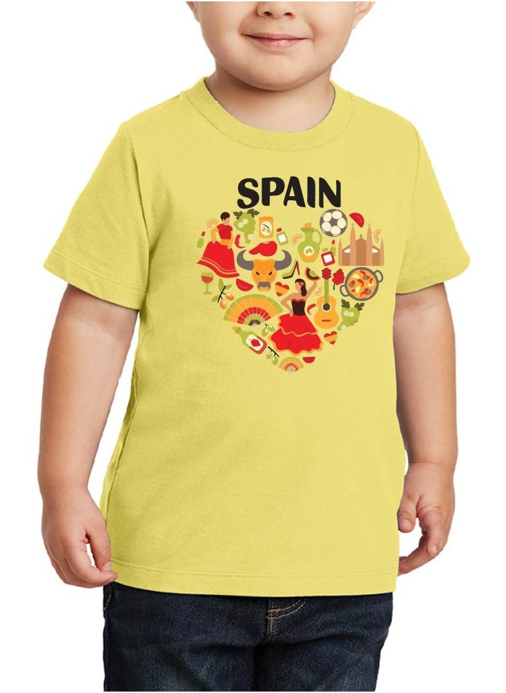 Generic - Spain Kids T-Shirt for Boys - Round Neck Short Sleeve Cotton T-Shirt - Soft and Comfortable Kids Boys Tshirt - Perfect for Spanish Souvenirs - Image 1