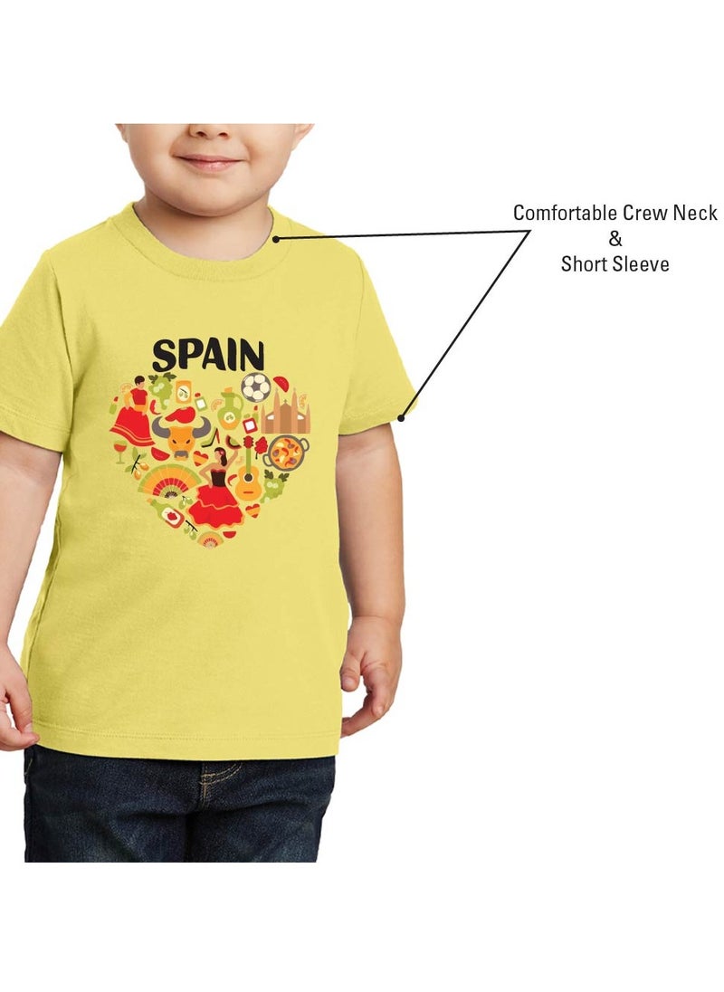 Generic - Spain Kids T-Shirt for Boys - Round Neck Short Sleeve Cotton T-Shirt - Soft and Comfortable Kids Boys Tshirt - Perfect for Spanish Souvenirs - Image 1
