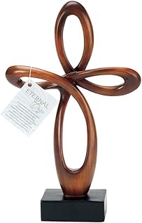 Dicksons Resin Tabletop Cross with Brown Finish - 12" High - Image 1