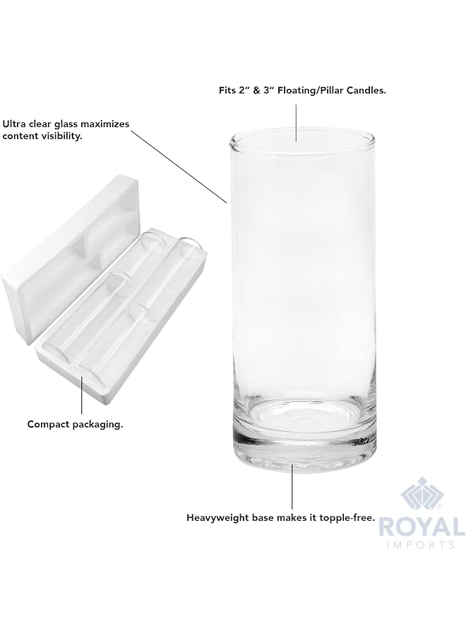 إيروريكس مجموعة من 4 مزهريات زجاجية أسطوانية الشكل لمركز الزهور، حامل شموع على شكل إعصار، شموع صغيرة عائمة للاستخدام في ديكور المنزل وطاولات الزفاف والحفلات والعطلات - Image 3