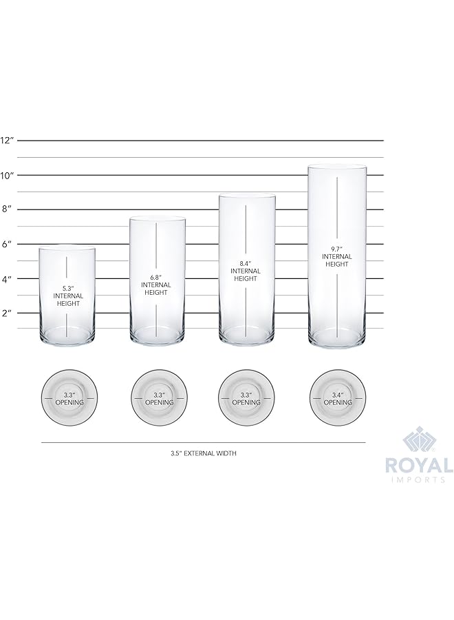 إيروريكس مجموعة من 4 مزهريات زجاجية أسطوانية الشكل لمركز الزهور، حامل شموع على شكل إعصار، شموع صغيرة عائمة للاستخدام في ديكور المنزل وطاولات الزفاف والحفلات والعطلات - Image 5