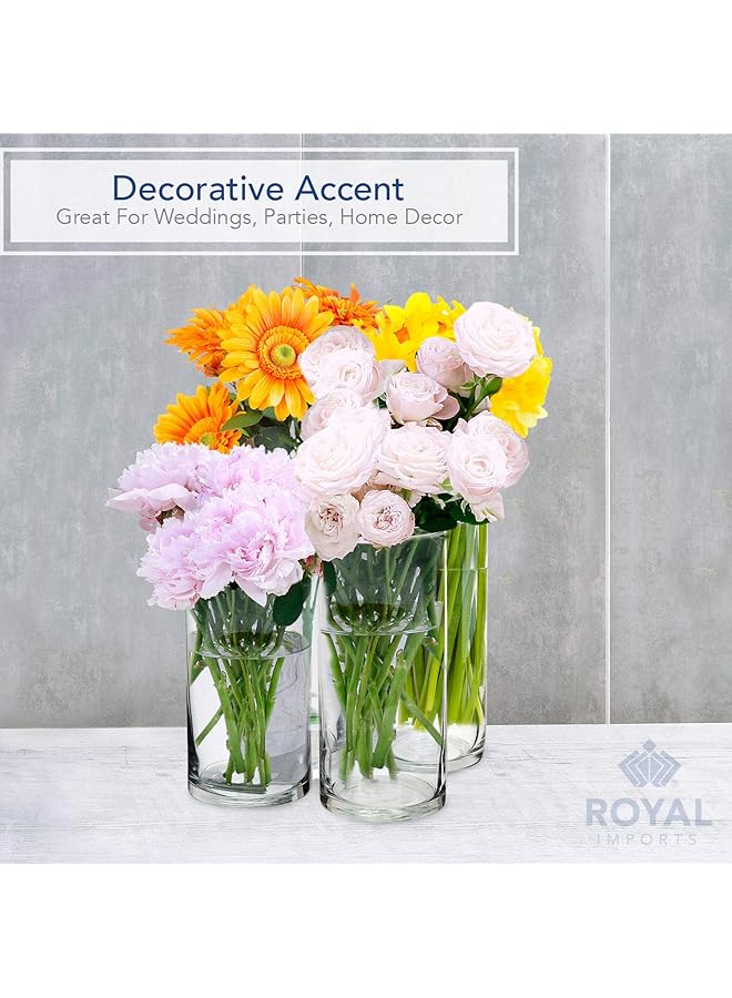 إيروريكس مجموعة من 4 مزهريات زجاجية أسطوانية الشكل لمركز الزهور، حامل شموع على شكل إعصار، شموع صغيرة عائمة للاستخدام في ديكور المنزل وطاولات الزفاف والحفلات والعطلات - Image 4