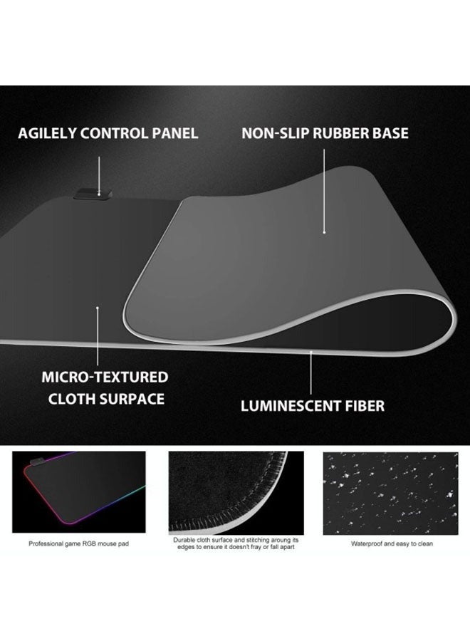 Gaming RGB keyboard Mouse Pad - Image 3