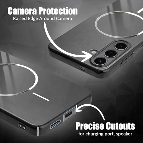 AIBEX Ultra-Thin Mag-Saf Back Cover Case Compatible with Samsung S25| Slim Fit Scratch-Resistant Matte | Magnetic Wireless Charging | Microfibre Lining | Camera Protection (PC Material) - Silver - Image 4