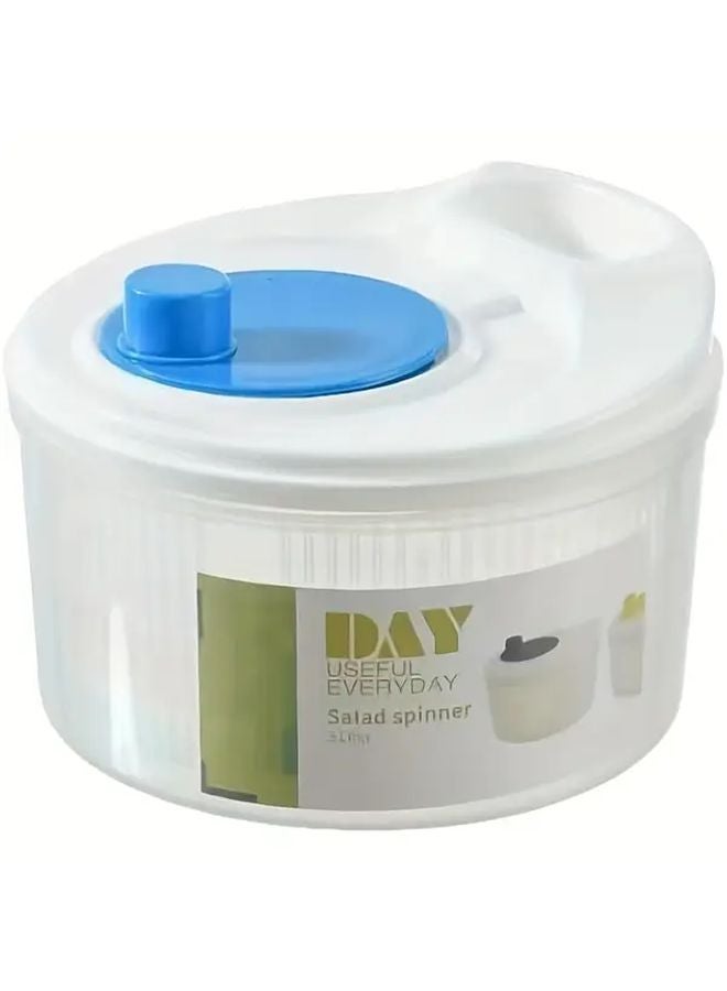 Blue Manual Vegetable Dehydrator Salad Spinner Fast Drying System Lettuce Herbs - Image 1