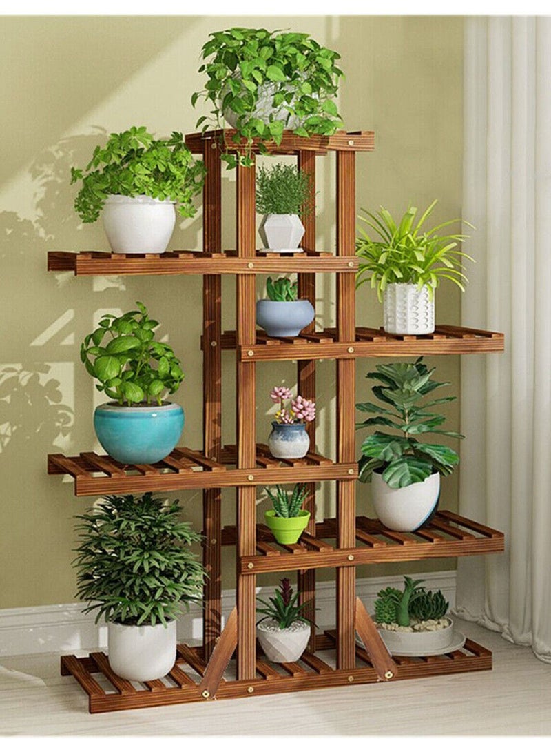 DubaiGallery Flower Shelf Flower Shelves/Shelf Wooden Standing Shelves Garden Plants Display For Planters Holder Shelves Flower Stands - Image 3