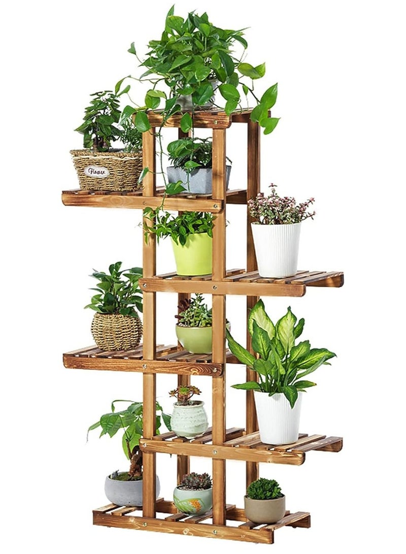 DubaiGallery Flower Shelf Flower Shelves/Shelf Wooden Standing Shelves Garden Plants Display For Planters Holder Shelves Flower Stands - Image 1