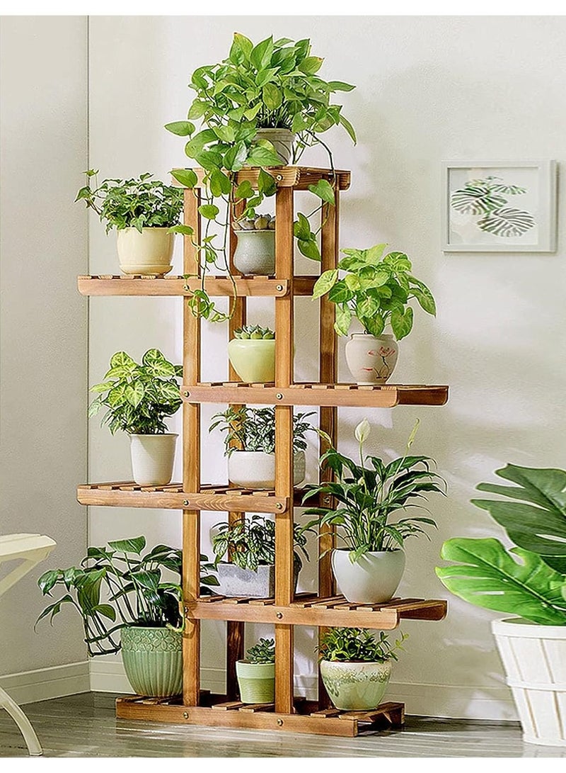 DubaiGallery Flower Shelf Flower Shelves/Shelf Wooden Standing Shelves Garden Plants Display For Planters Holder Shelves Flower Stands - Image 2