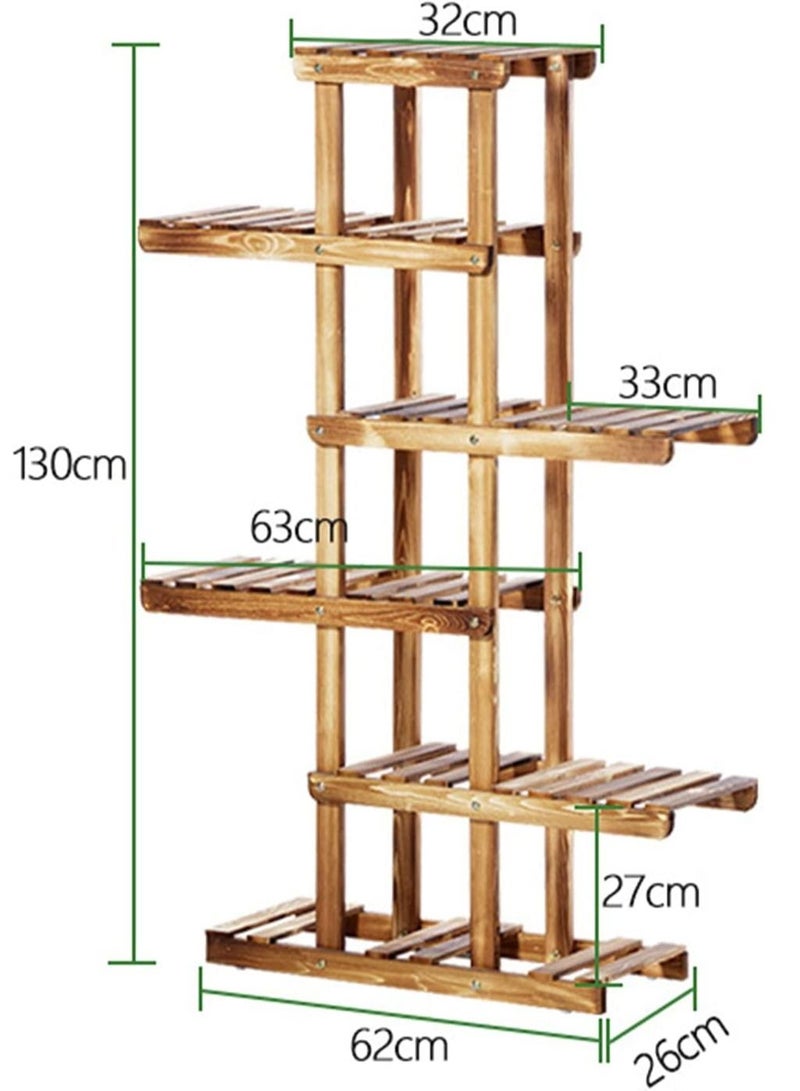 DubaiGallery Flower Shelf Flower Shelves/Shelf Wooden Standing Shelves Garden Plants Display For Planters Holder Shelves Flower Stands - Image 4