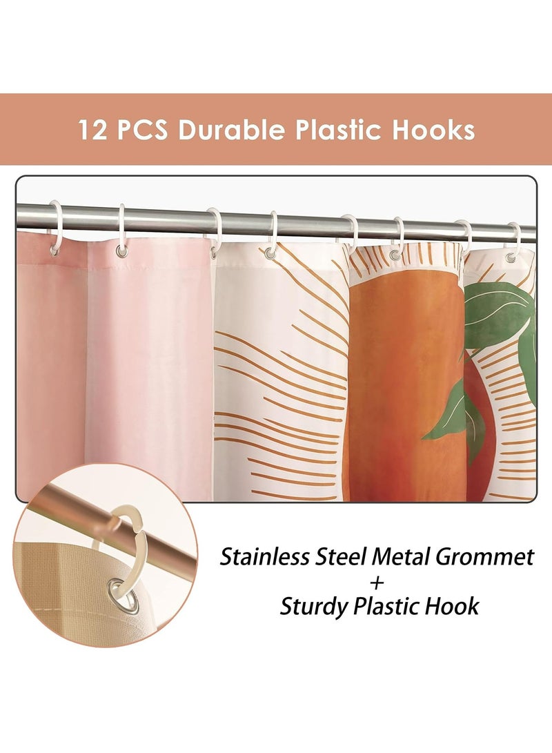 Dominy Shower Curtain Sun Moon Shower Curtain for Bathroom 180 * 180CM Machine Washable Waterproof Fabric Curtain for Home Bathroom Hotel Decor, Floral Shower Curtain with Hooks  - Image 3