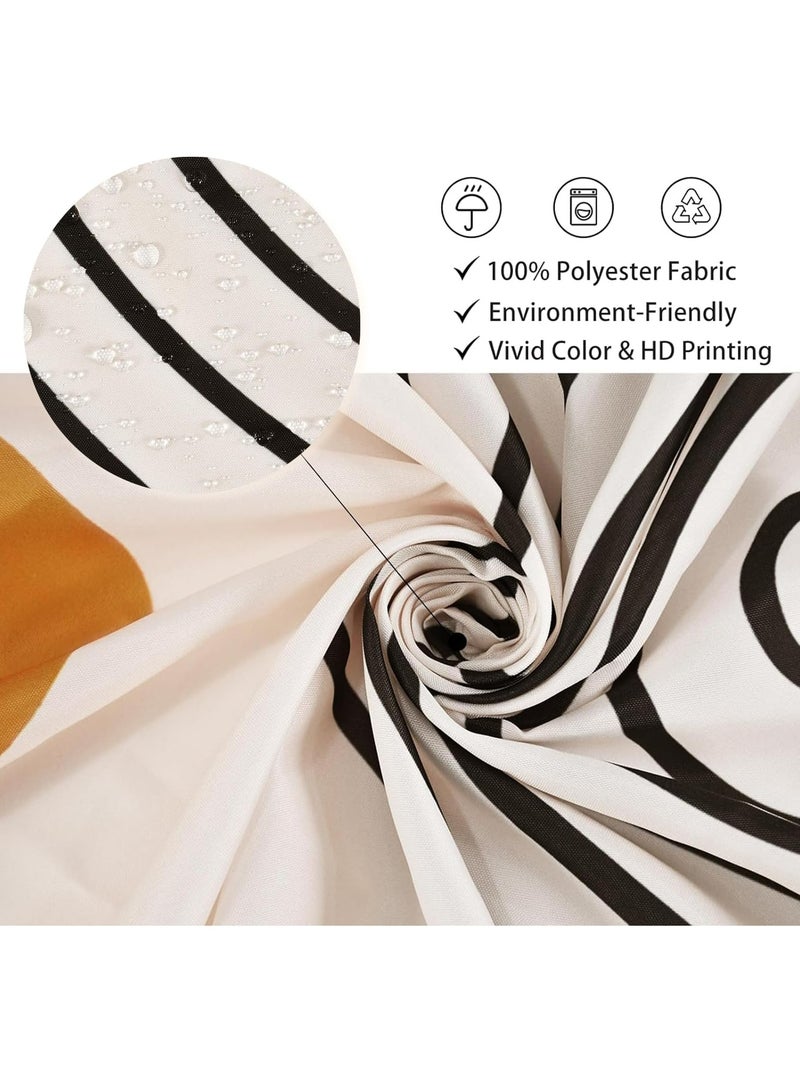 Dominy Shower Curtain Sun Moon Shower Curtain for Bathroom 180 * 180CM Machine Washable Waterproof Fabric Curtain for Home Bathroom Hotel Decor, Floral Shower Curtain with Hooks  - Image 4