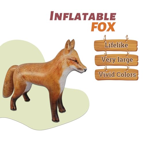 HOHQB 39 Realistic Animal Inflatable Arctic Red Fox Toys Perfect for Indoor Outdoor Pool Jungle Safari Birthday Party Fun - Image 5