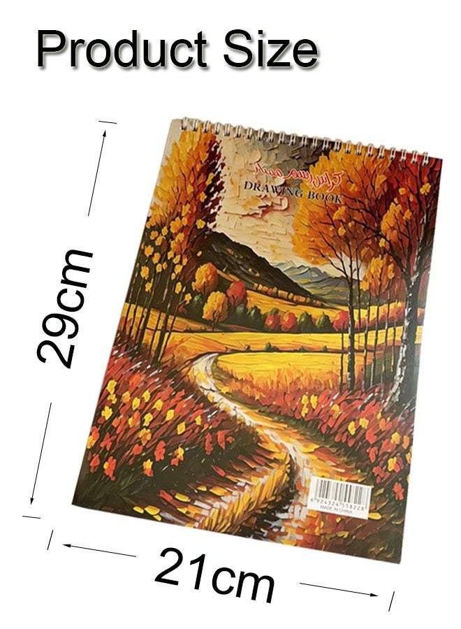 GBQ A4(21*29cm）Drawing Book Contains 50Sheets/Book Sketchbooks Spiral Bound Hardcover Art Books - Image 2