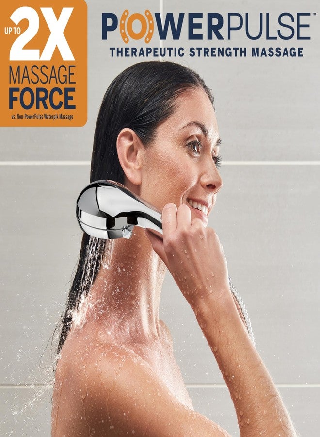 Waterpik High Pressure Hand Held Shower Head With Hose, PowerPulse Massage 6-Mode, Chrome XAL-643ME - Image 2