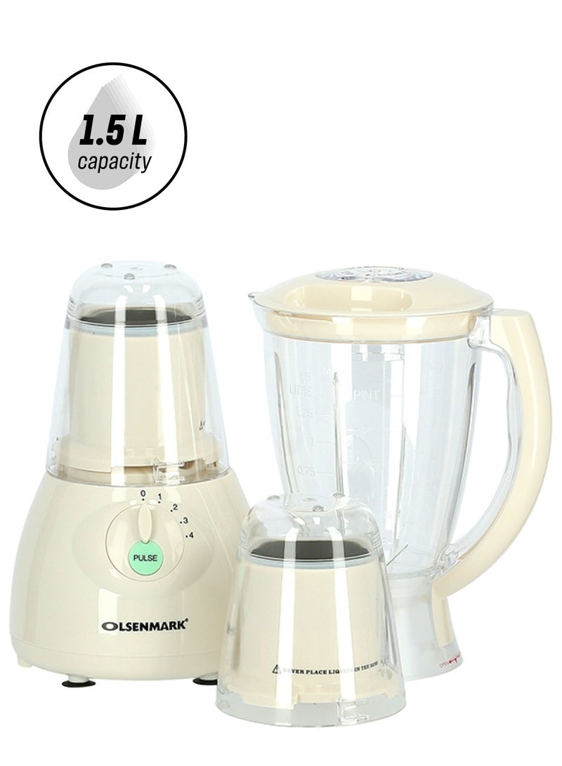 Olsenmark 3-In-1 Electric Multi Functional Blender 1.5 L OMSB2203 White - Image 1