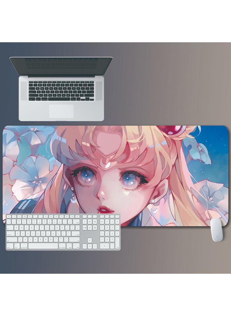 Y&D Sailor Moon Gift For Girls Gaming Mouse Pad Extended Large Mat Desk Pad Stitched Edges Mousepad Long Mouse Pad And Non-Slip Rubber Base Mice Pad 800X300X5mm