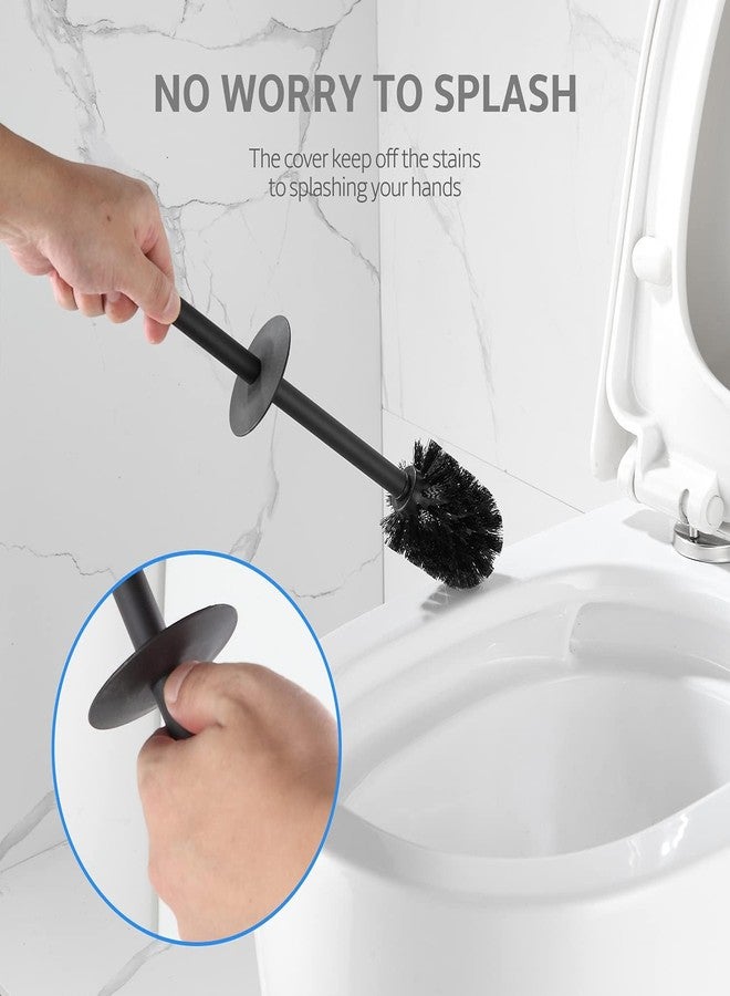 BGL Toilet Brush and Holder Set, Matte Black Freestanding for Bathroom Storage and Organization, Square Design Sturdy and Space Saving - Image 5