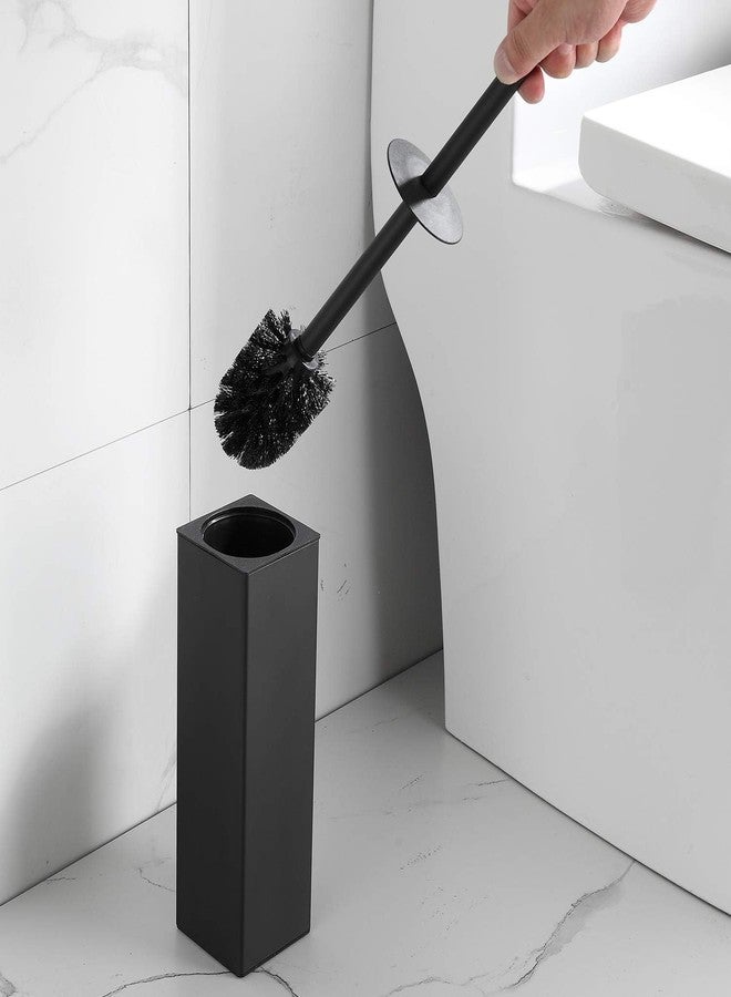 BGL Toilet Brush and Holder Set, Matte Black Freestanding for Bathroom Storage and Organization, Square Design Sturdy and Space Saving - Image 4