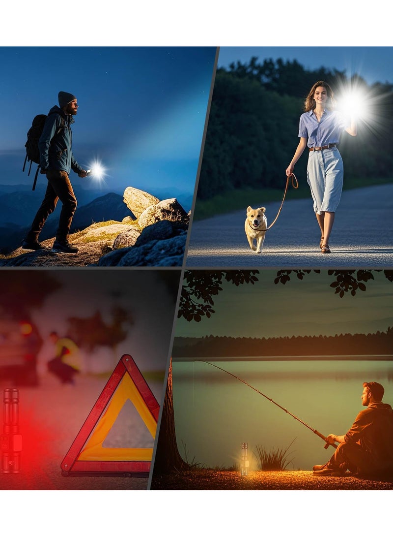 Flashlight for Camping,9 Modes High Lumens Waterproof and Shockproof Torch Light, Zoomable 30W LED Flashlight ,5000mAh Rechargeable Battery for long time use,Magnetic Base with COB Side LightTactica - Image 5