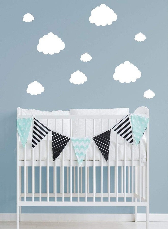 JURUOXIN Fluffy Cloud Wall Stickers, Kids Bedroom Nursery Decal Sky Plane Vinyl Adhesive DIY Decor Removable Transfer Pack of 20Pcs. (White) - Image 1