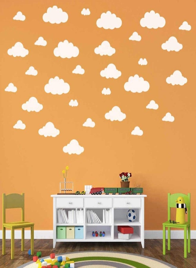 JURUOXIN Fluffy Cloud Wall Stickers, Kids Bedroom Nursery Decal Sky Plane Vinyl Adhesive DIY Decor Removable Transfer Pack of 20Pcs. (White) - Image 3