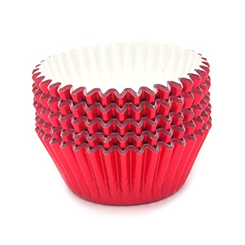 Mombake Standard Red Foil Cupcake Liners Muffin Baking Cups for Party and More, 100-Count - Image 5