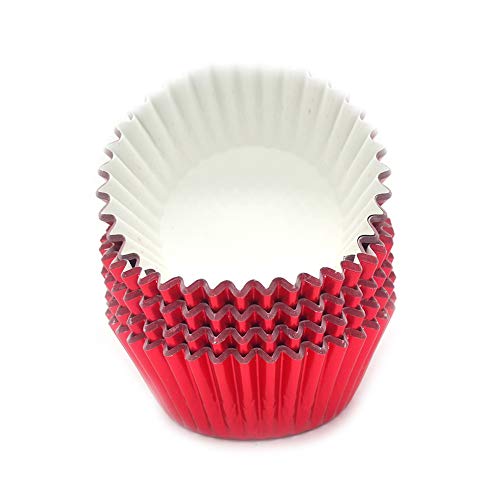 Mombake Standard Red Foil Cupcake Liners Muffin Baking Cups for Party and More, 100-Count - Image 2