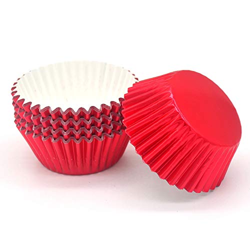 Mombake Standard Red Foil Cupcake Liners Muffin Baking Cups for Party and More, 100-Count - Image 4