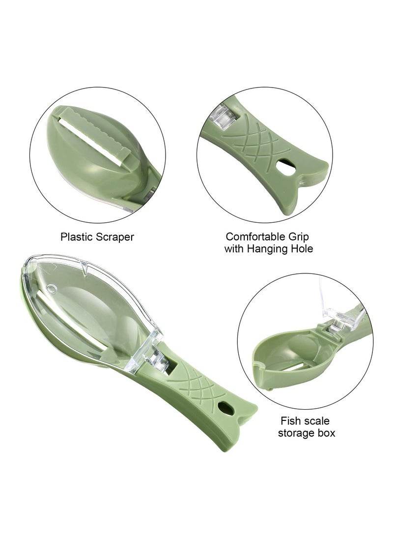 Oasisgalore - 4 Pieces Stainless Steel Fish Scale Remover Cleaner Kitchen Fish Scaler Fish Skin Graters Cleaning Peeler Scaler Scraper with Bottle Opener for Kitchen Fish Cleaning Tools - Image 1