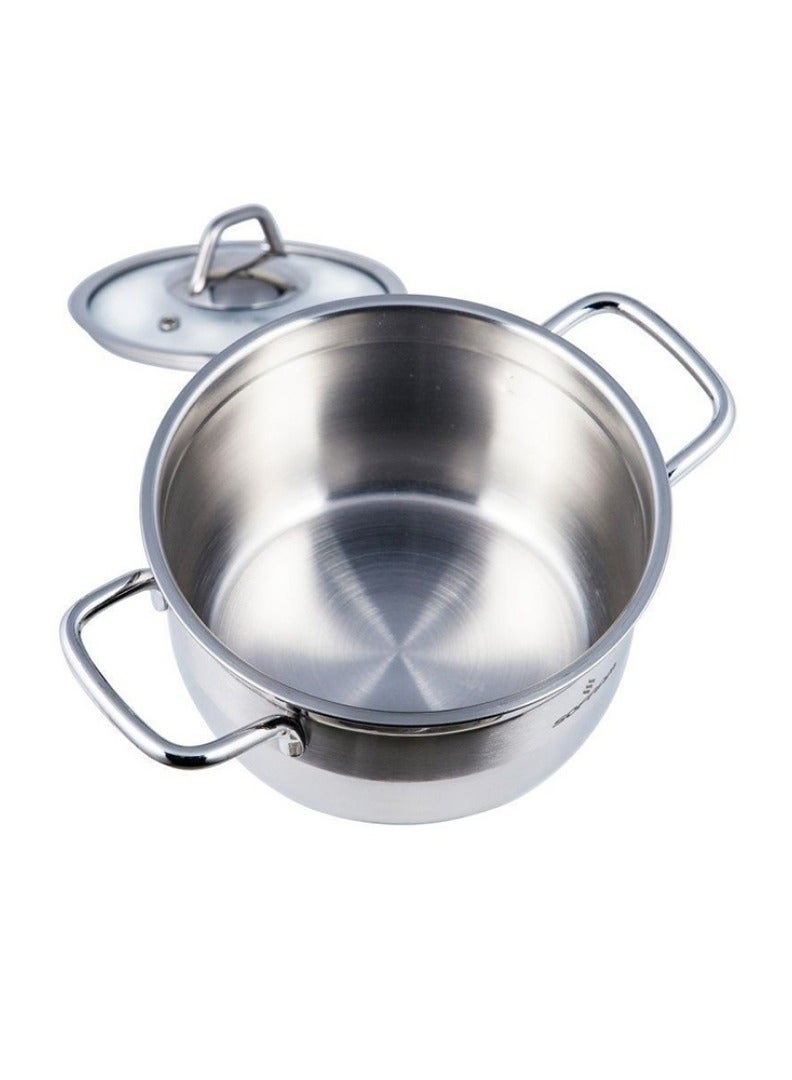 Sofram Turkish Stainless Stock Pot With Glass Lid 18 cm - Image 5