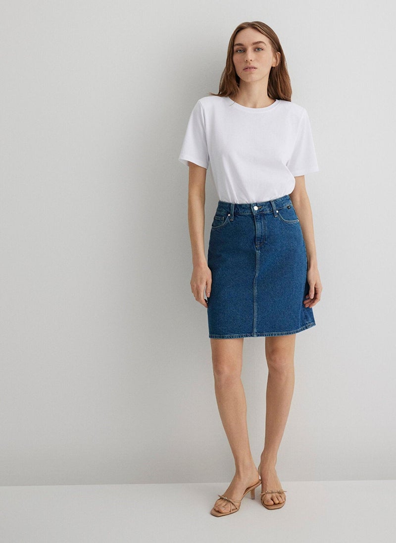 MAVI Valerie Blue Denim Jean Skirt - Image 2