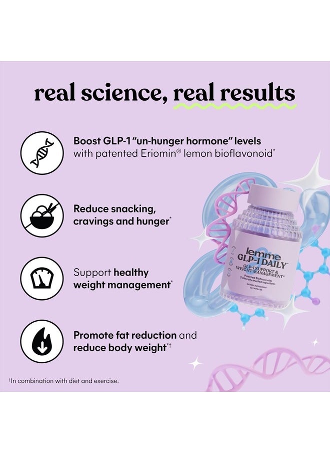 Lemme - GLP-1 Daily, Reduce Hunger & Cravings, Boost GLP-1 Production, Support Fat Loss and Weight Management with Clinically Studied Ingredients, 1 Month Supply (60 Capsules) - Image 1