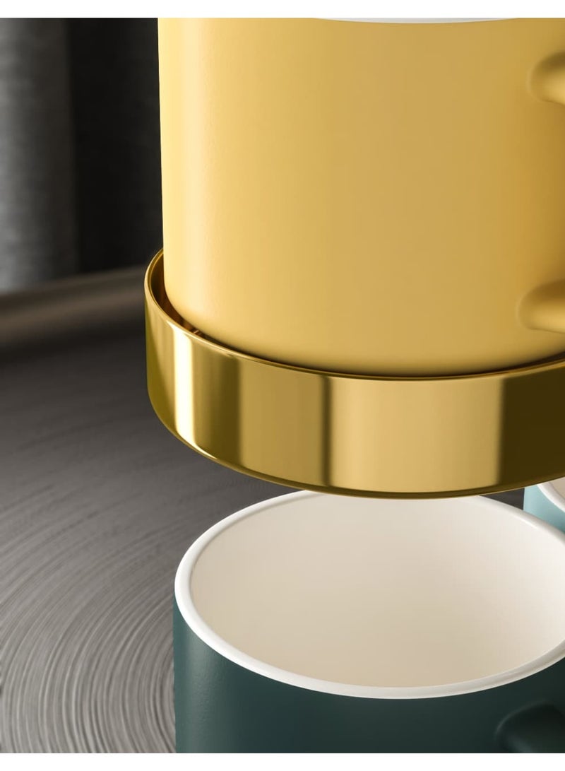 Smart Storage ✨ Premium 2-Tier Mug & Stand Set – Macaron Color Edition, Ceramic Cups with Gold Carbon Steel Rack, Space-Saving Coffee Mug Holder. - Image 5