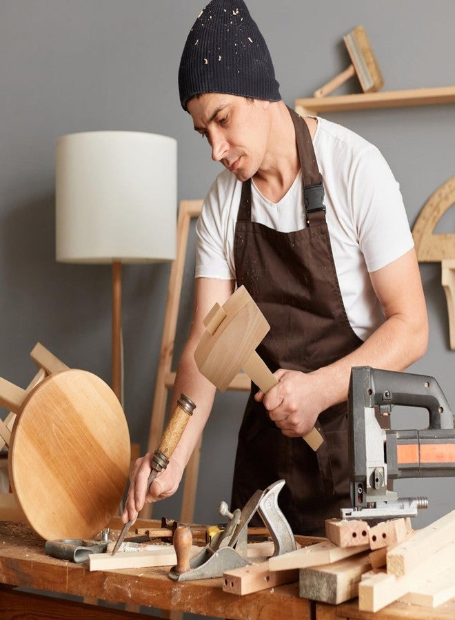 إستنك مطرقة خشبية، مطرقة نحت احترافية للنجارة، مطرقة خشبية لنقر الخشب، أداة نجارة للنجارة، نحت الخشب، أعمال جلدية، أداة صنع نجارة DIY (L) - Image 2