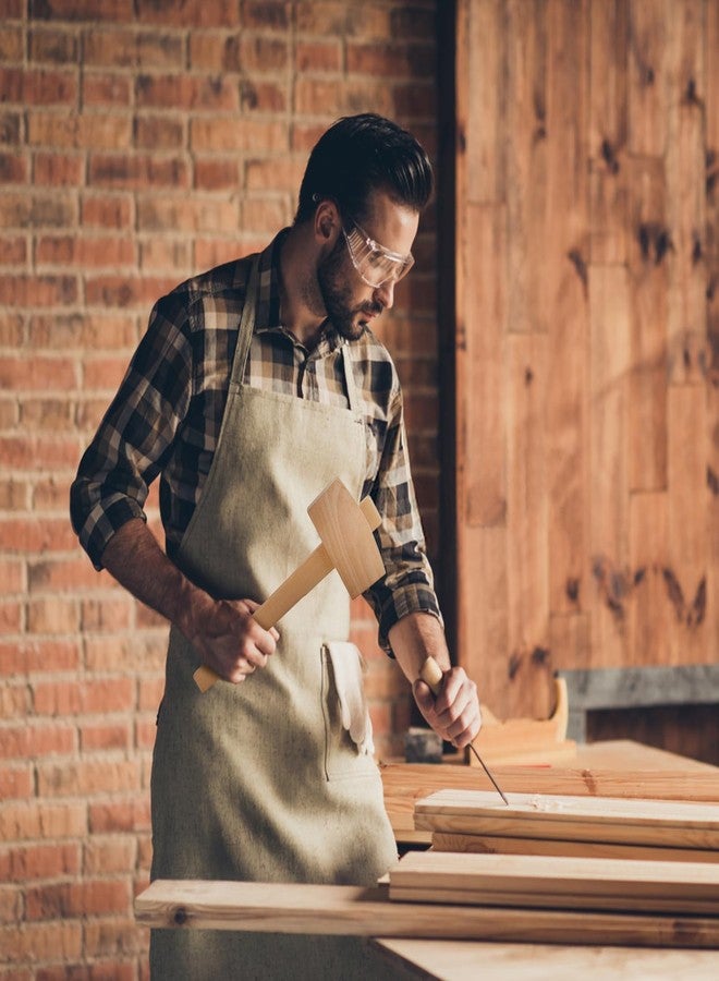 إستنك مطرقة خشبية، مطرقة نحت احترافية للنجارة، مطرقة خشبية لنقر الخشب، أداة نجارة للنجارة، نحت الخشب، أعمال جلدية، أداة صنع نجارة DIY (L) - Image 3