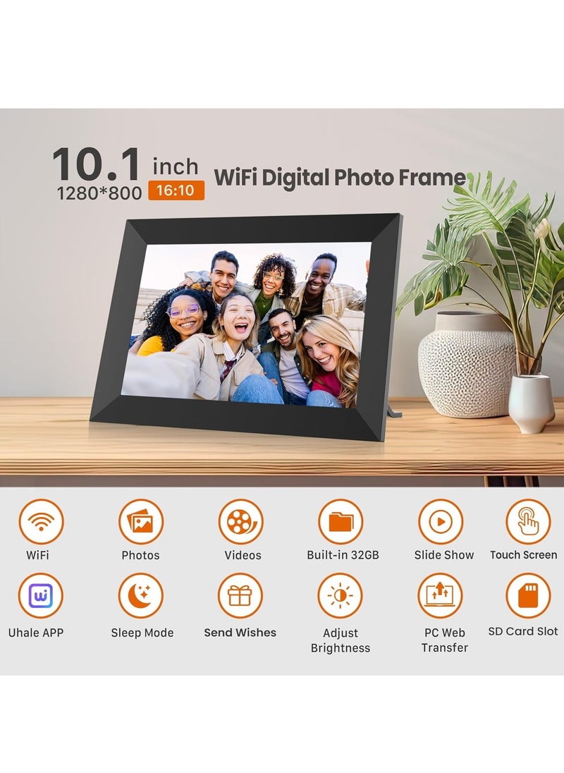 ليموس إطار صور رقمي واي فاي 10.1 بوصة 1280x800 شاشة لمس عالية الدقة IPS، إطار صور ذكي إلكتروني بسعة تخزين 32 جيجابايت، تدوير تلقائي، مشاركة الصور/مقاطع الفيديو على الفور عبر تطبيق Frameo من أي مكان  - Image 2