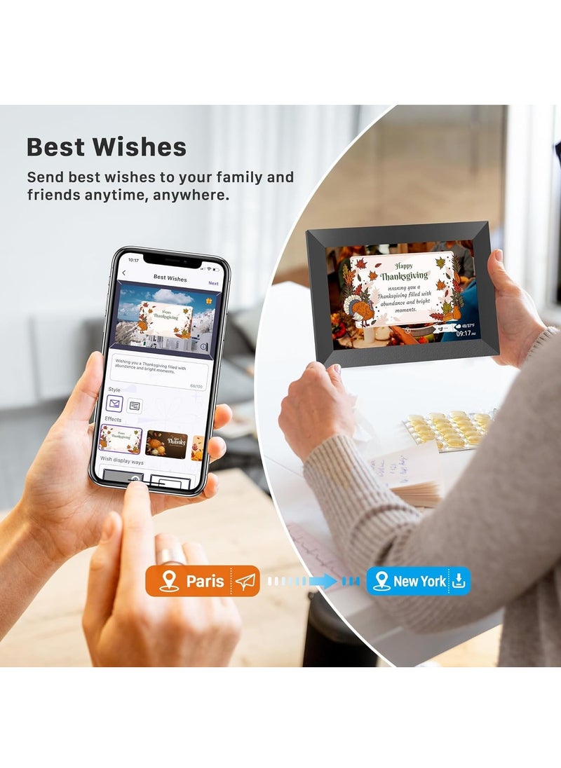 LIMOS - 10.1 Inch WiFi Digital Picture Frame 1280x800 HD IPS Touch Screen, Electronic Smart Photo Frame with 32GB Storage, Auto-Rotate, Instantly Share Photos/Videos via Frameo App from Anywhere - Image 1